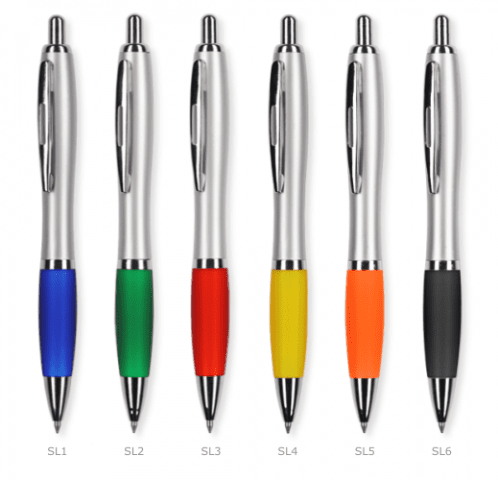 Slim plast kuglepen med logo