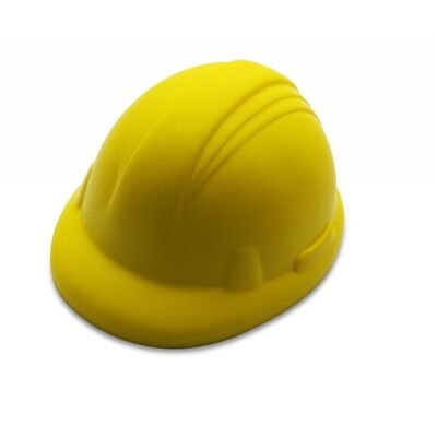 Stressbolde arbejdshjelm gul med tryk Stressbolde arbejdshjelm gul med tryk