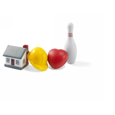 Stressbolde hus hjerte stressbolde med logotryk